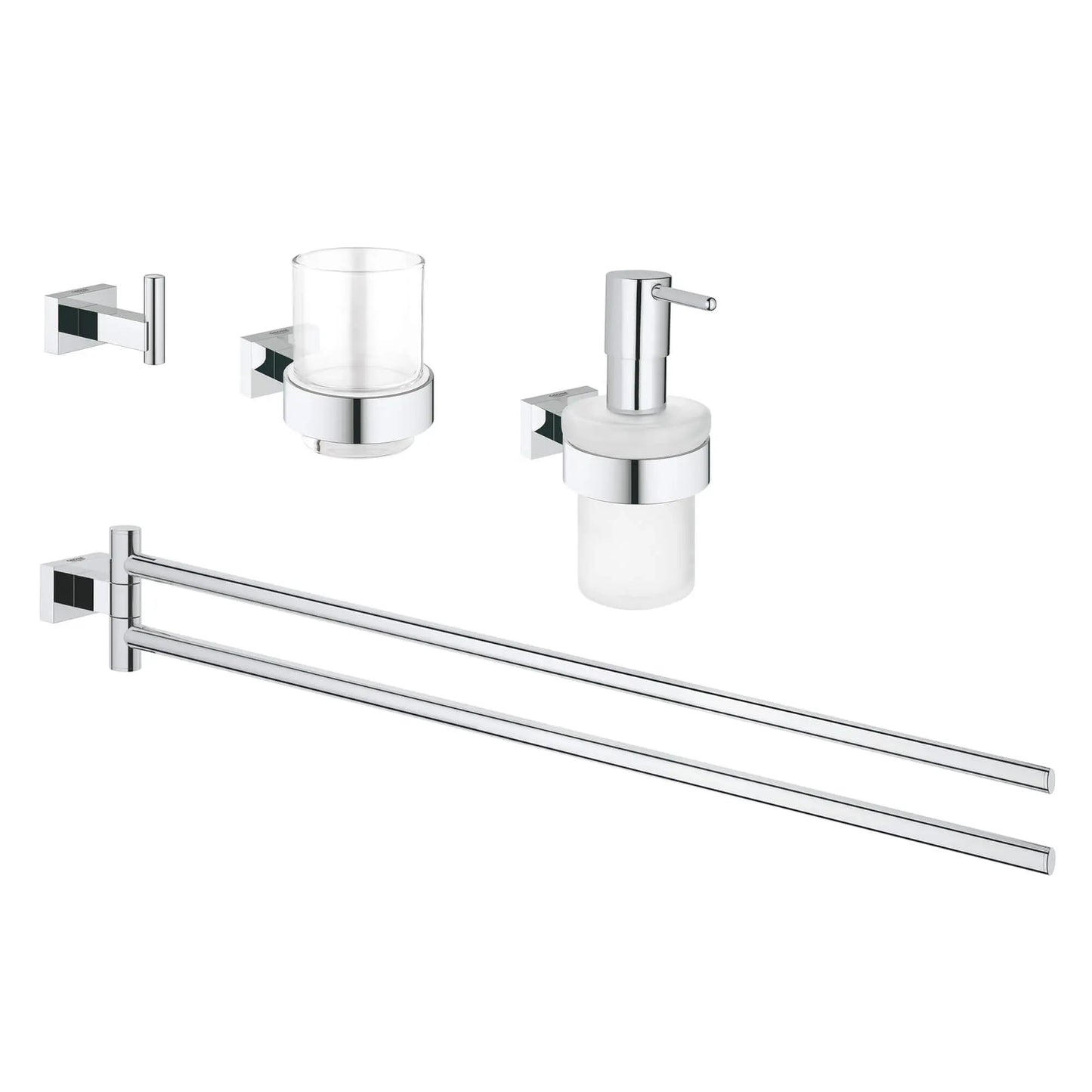 GROHE 40847001 Essentials Cube 4-in-1 Accessory Set - Chrome