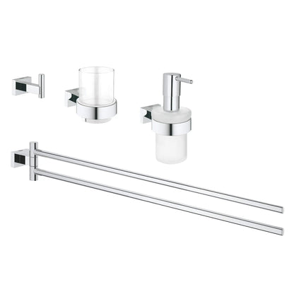 GROHE 40847001 Essentials Cube 4-in-1 Accessory Set - Chrome