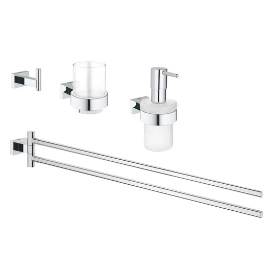 GROHE 40847001 Essentials Cube 4-in-1 Accessory Set - Chrome