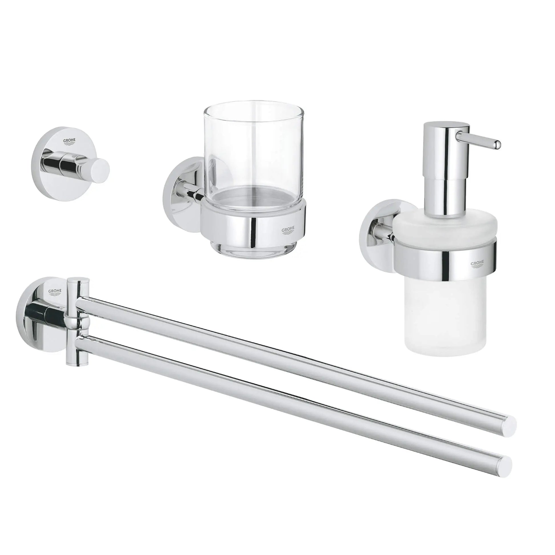 GROHE 40846001 Essentials 4-in-1 Accessory Set - Chrome