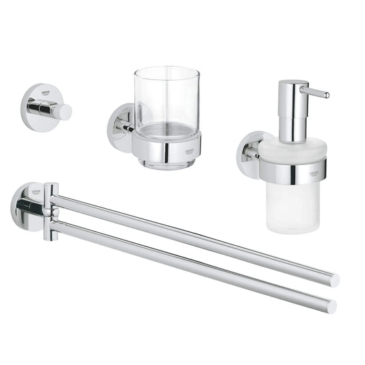 GROHE 40846001 Essentials 4-in-1 Accessory Set - Chrome