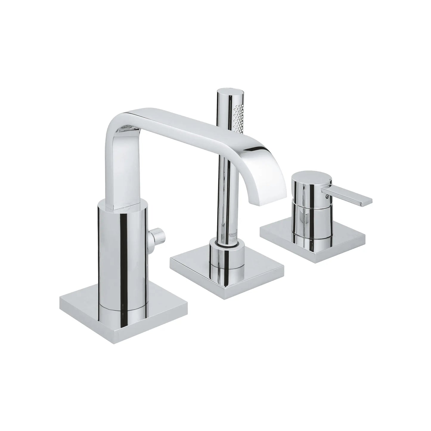GROHE 19302001 Allure 3-Hole Single-Handle Deck Mount Roman Tub Faucet with Hand Shower - Chrome