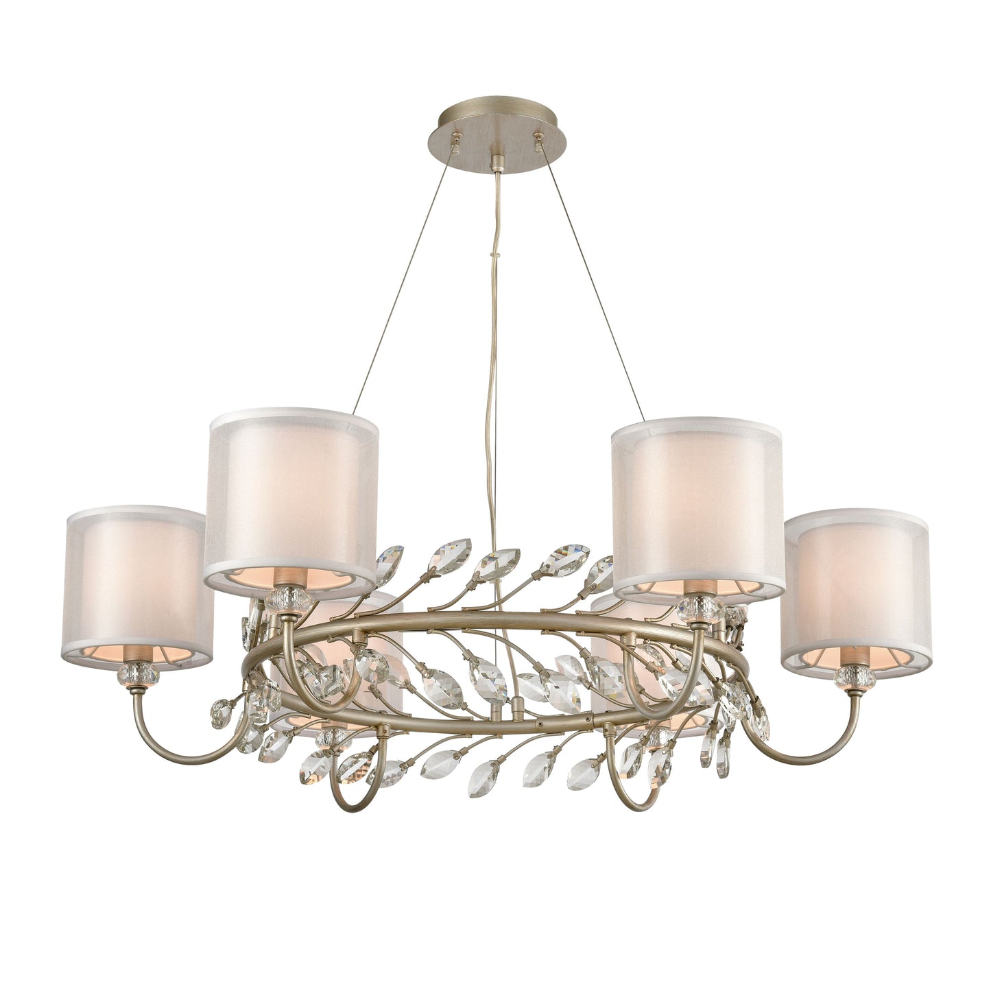 ELK SHOWROOM 16285/6 Asbury 34'' Wide 6-Light Chandelier - Aged Silver