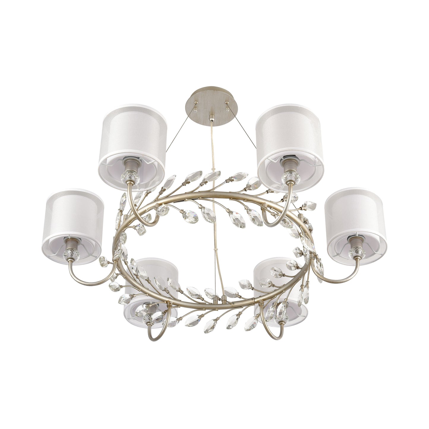 ELK SHOWROOM 16285/6 Asbury 34'' Wide 6-Light Chandelier - Aged Silver