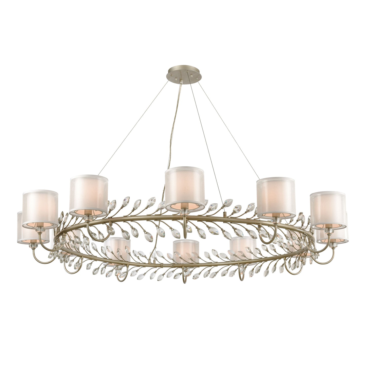 ELK SHOWROOM 16287/12 Asbury 62'' Wide 12-Light Chandelier - Aged Silver