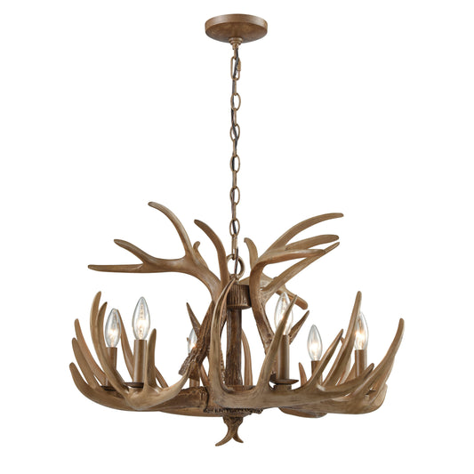 ELK SHOWROOM 16315/6 Elk 25'' Wide 6-Light Chandelier - Wood Tone