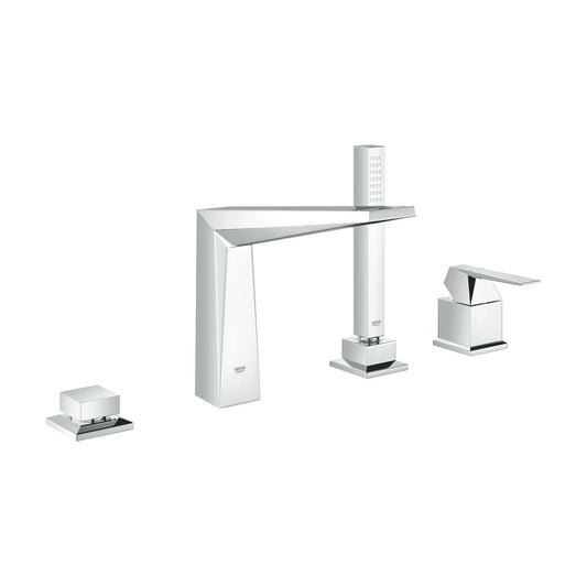 GROHE 19787001 Allure Brilliant 4-Hole Single-Handle Deck Mount Roman Tub Faucet with 1.75 GPM Hand Shower - Chrome
