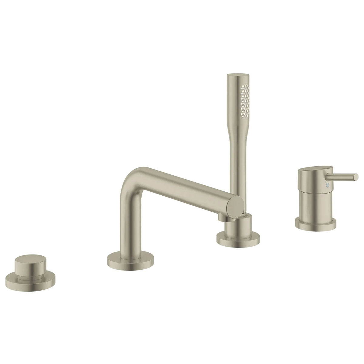 GROHE 19576EN2 Concetto 4-Hole Single-Handle Deck Mount Roman Tub Faucet with 1.75 GPM Hand Shower - Brushed Nickel