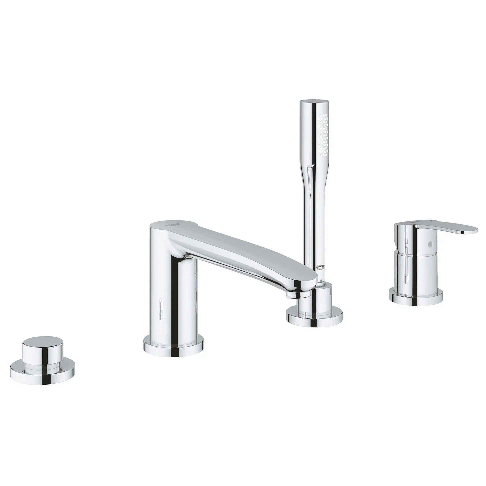 GROHE 23048003 Eurostyle Cosmopolitan 4-Hole Single-Handle Deck Mount Roman Tub Faucet with 1.75 GPM Hand Shower - Chrome