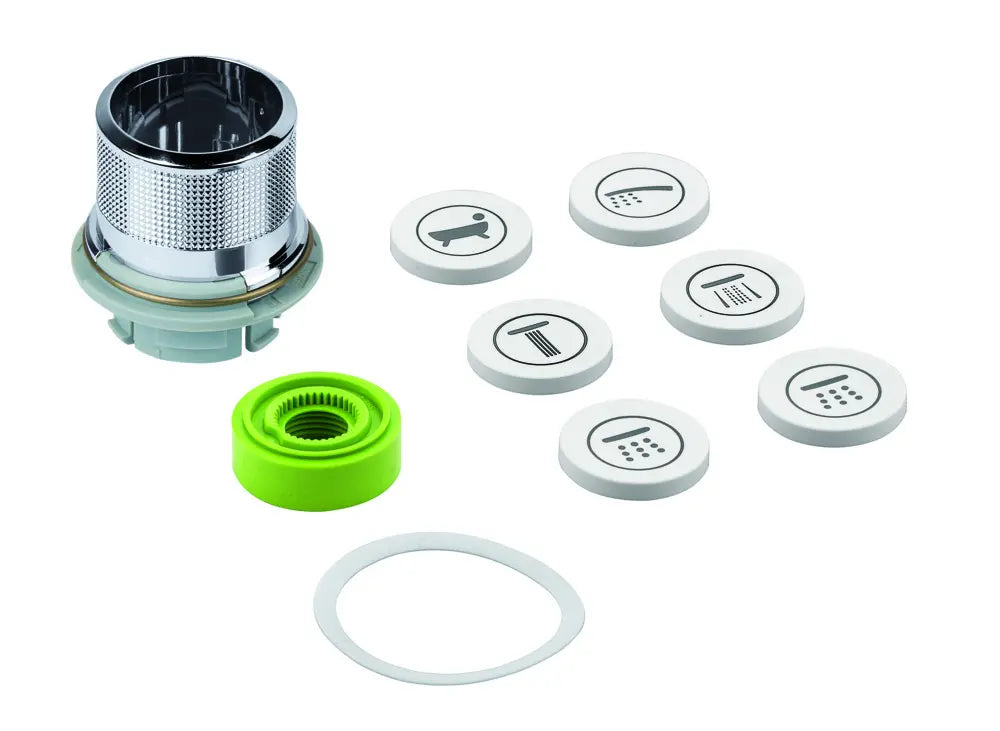 GROHE 48361000 SmartControl Button Replacement with Icon Caps - Chrome