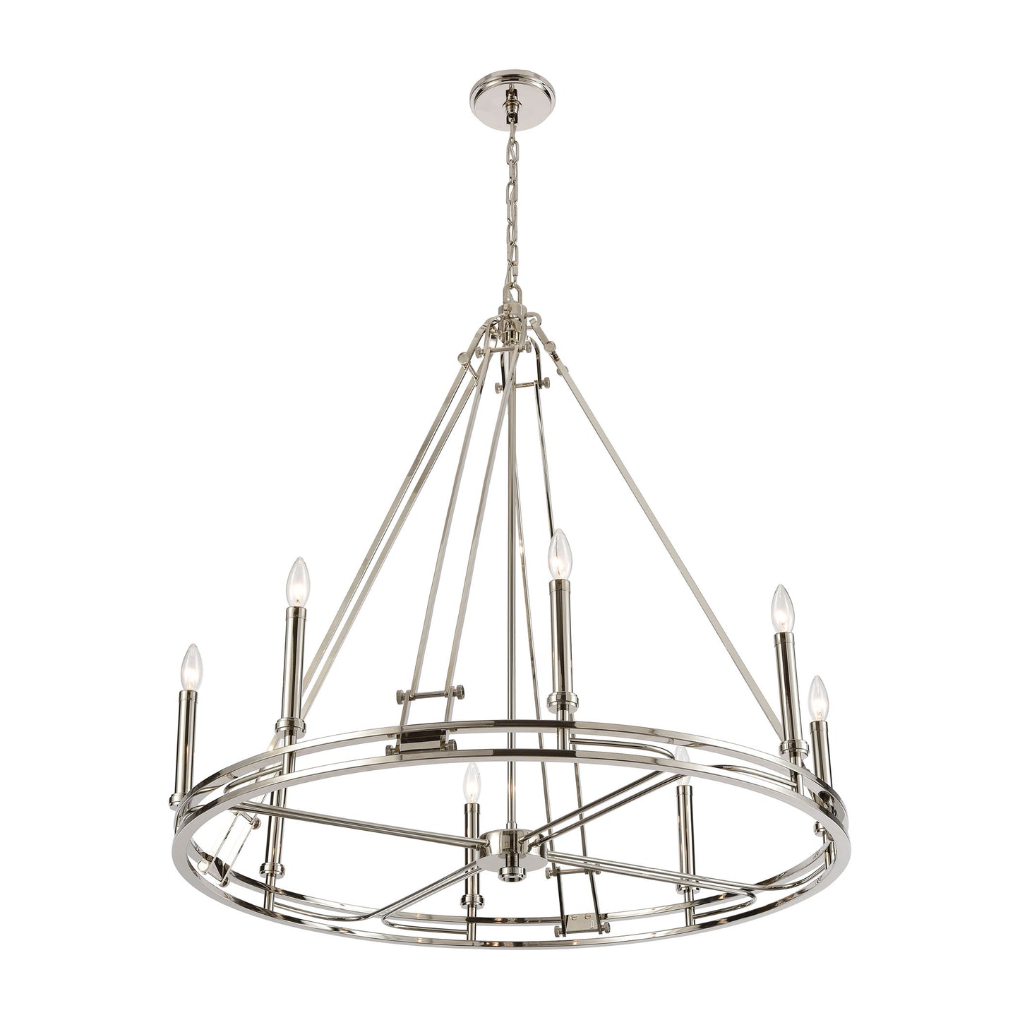 ELK SHOWROOM 16343/8 Bergamo 8-Light Chandelier in Polished Nickel