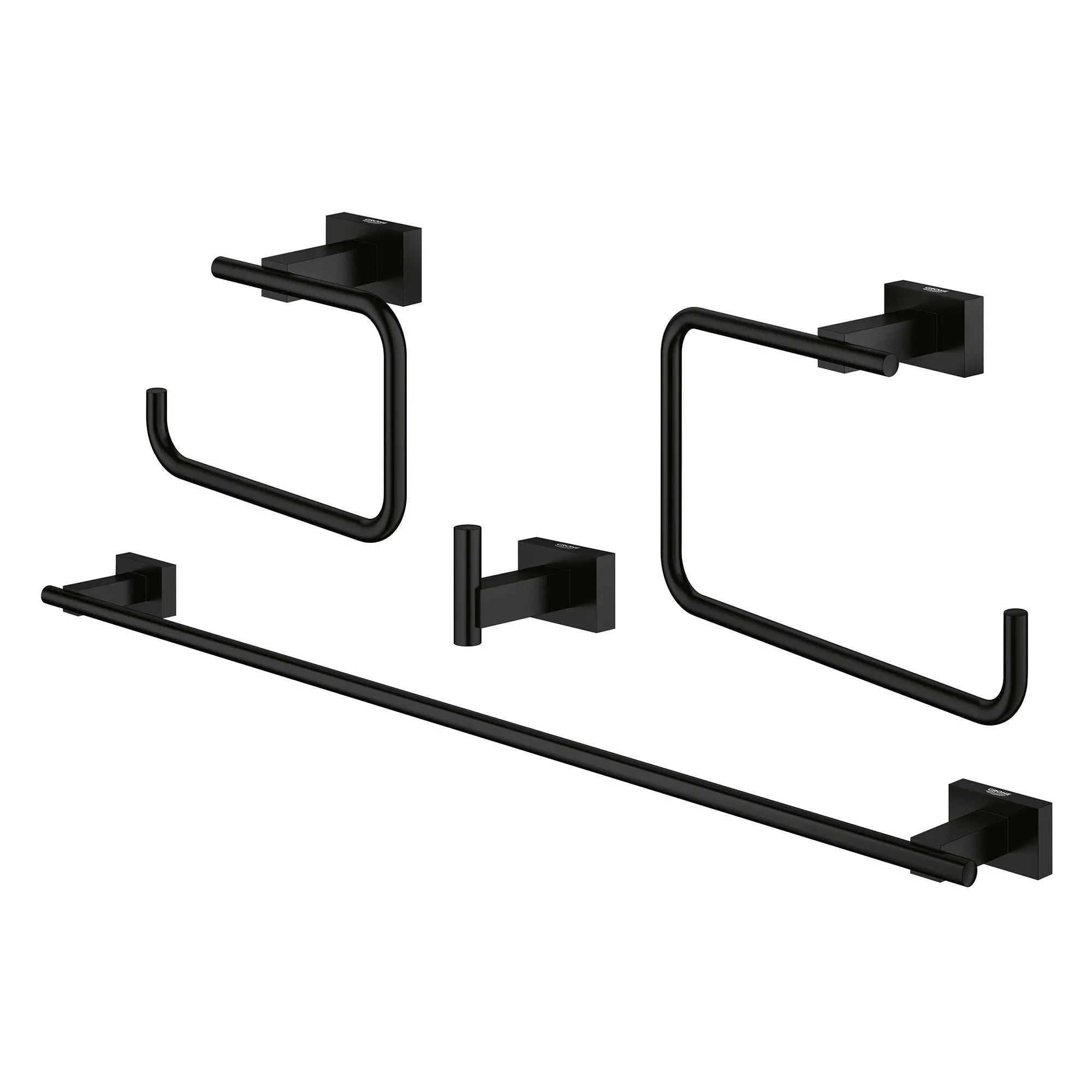 GROHE 407782431 Essentials Cube 4-in-1 Accessory Set - Matte Black