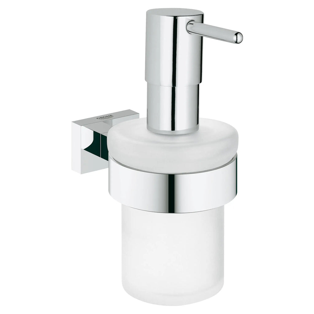 GROHE 40756001 Essentials Cube Soap Dispenser with Holder - Chrome