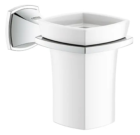 GROHE 40626000 Grandera Ceramic Tumbler with Holder - Chrome
