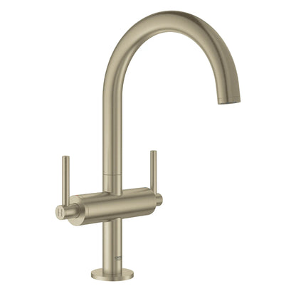 GROHE 21027EN3 Atrio New Single Hole Two-Handle L-Size Bathroom Faucet 1.2 GPM - Brushed Nickel