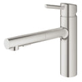 GROHE 31453DC1 Concetto Single-Handle Pull-Out Kitchen Faucet Dual Spray 1.5 GPM - Supersteel