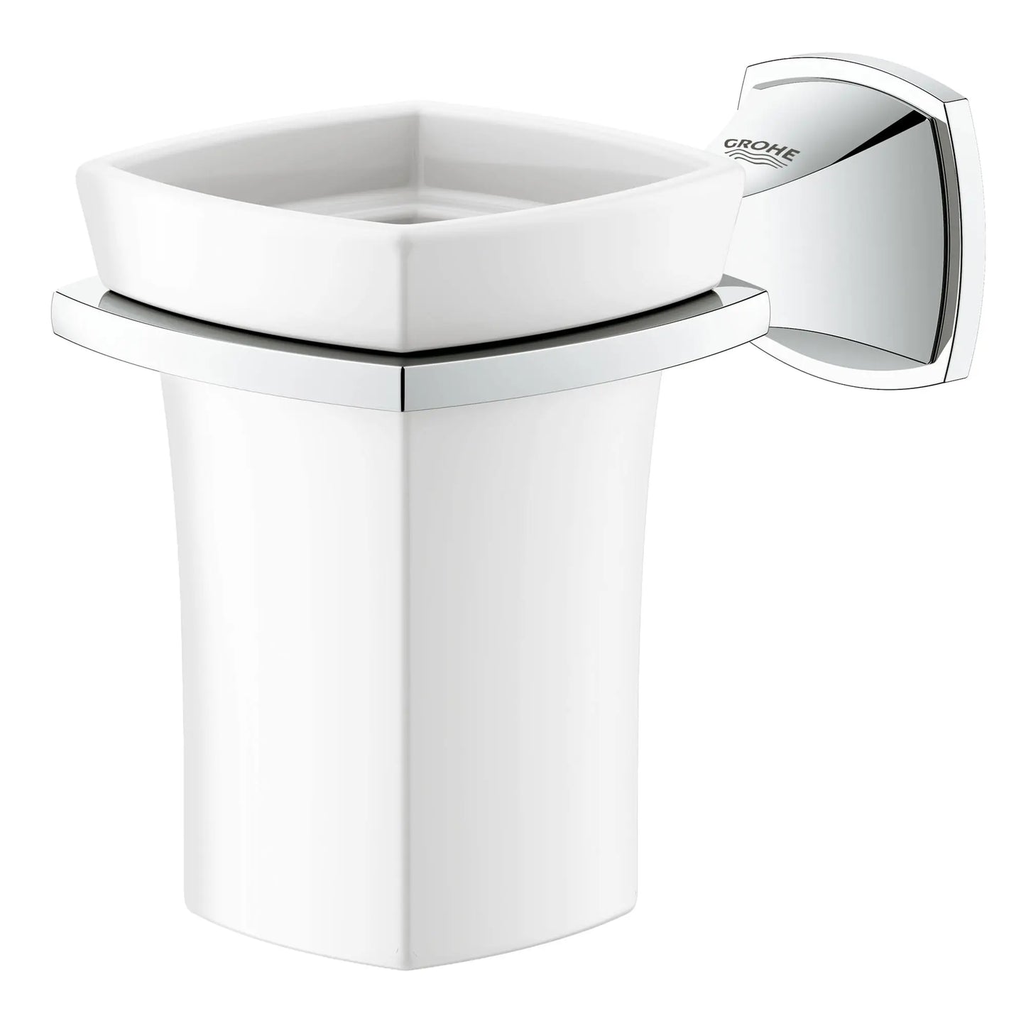 GROHE 40626000 Grandera Ceramic Tumbler with Holder - Chrome
