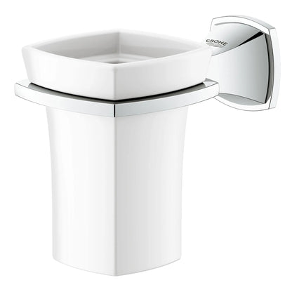 GROHE 40626000 Grandera Ceramic Tumbler with Holder - Chrome