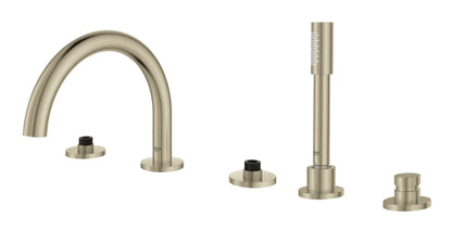 GROHE 25049EN3 Atrio New 5-Hole 2-Handle Deck Mount Roman Tub Faucet with 1.75 GPM Hand Shower - Brushed Nickel