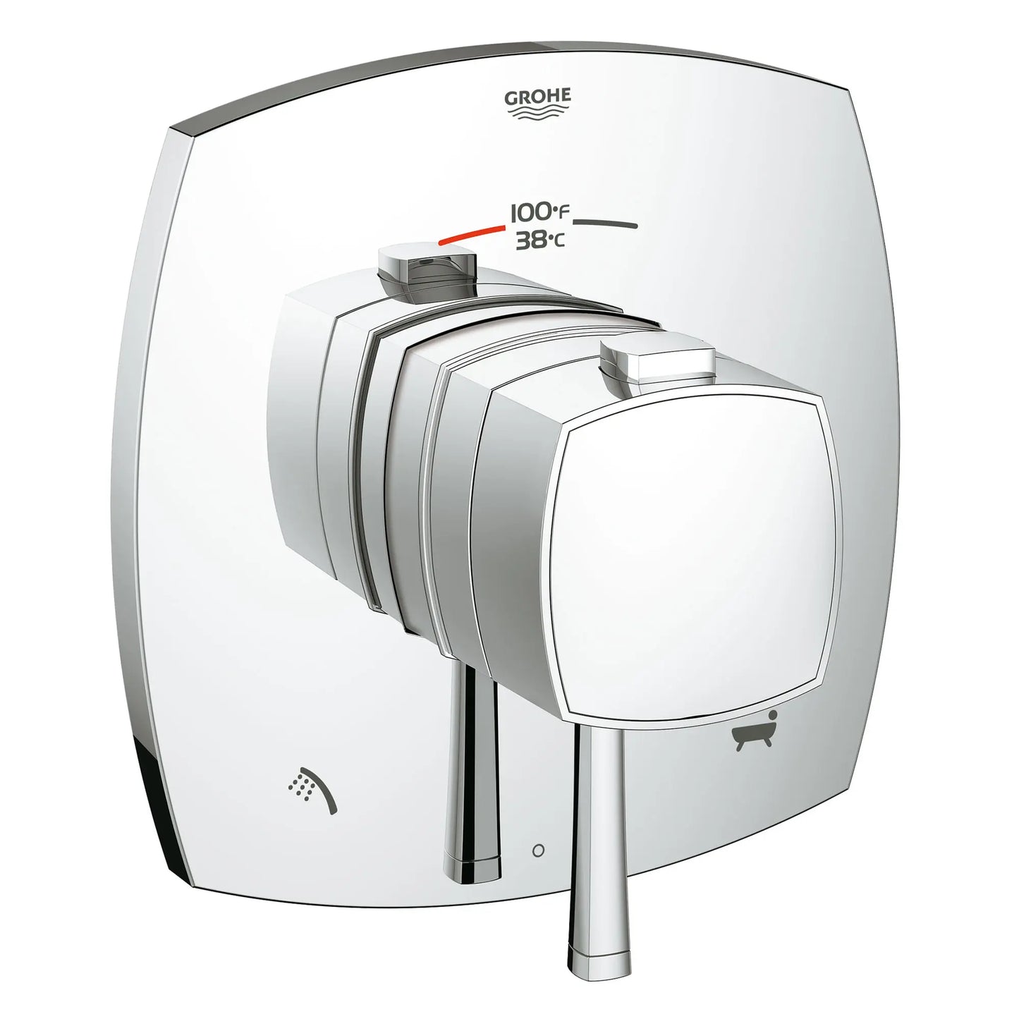 GROHE 19939000 Grandera Dual Function Thermostatic Valve Trim - Chrome
