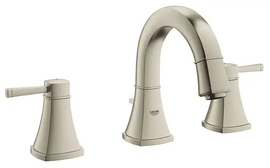 GROHE 20418ENA Grandera 8-inch Widespread 2-Handle S-Size Bathroom Faucet 1.2 GPM - Brushed Nickel
