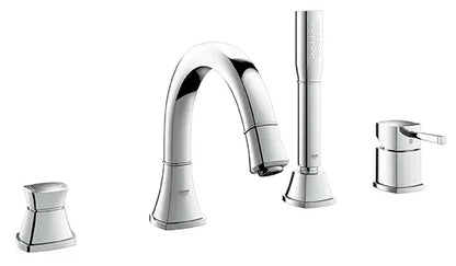 GROHE 19936000 Grandera 4-Hole Single-Handle Deck Mount Roman Tub Faucet with 2.0 GPM Hand Shower - Chrome