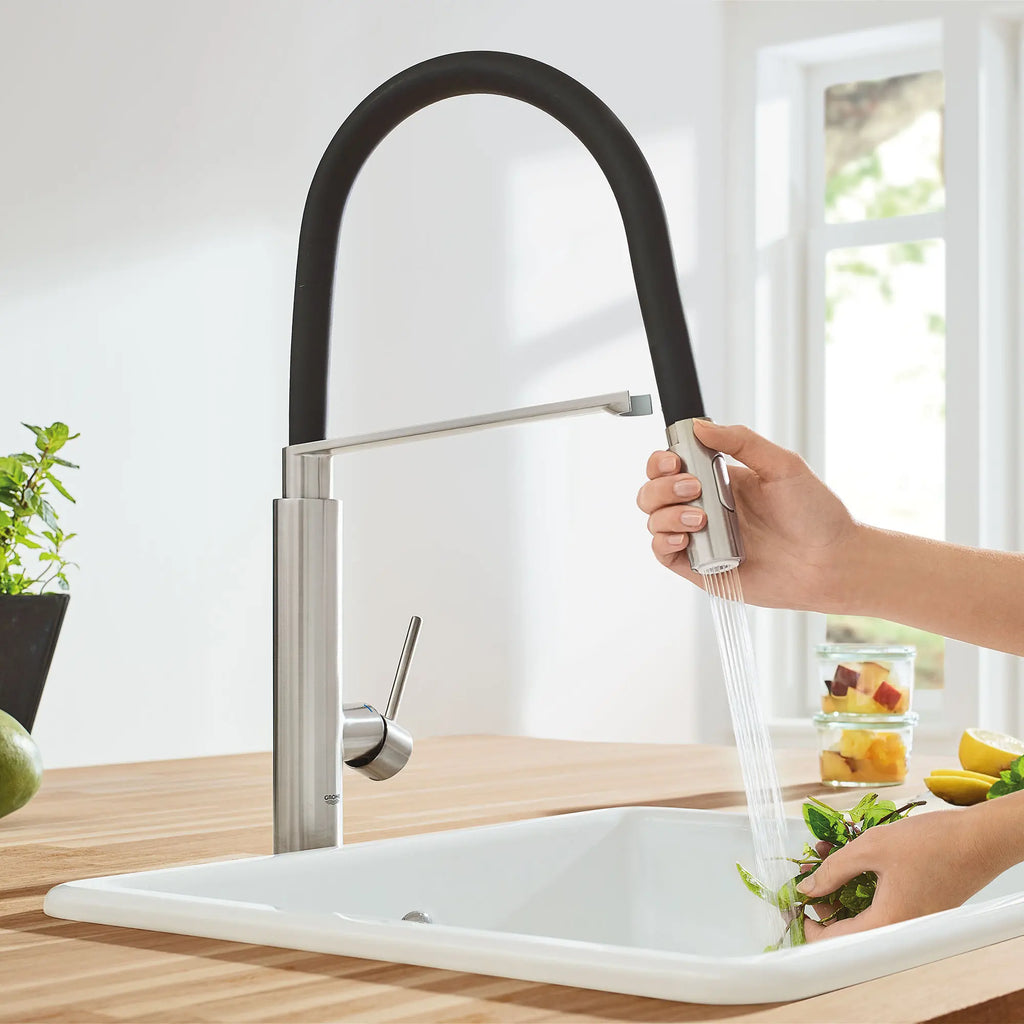 GROHE 31492DC0 Concetto Single-Handle Semi-Pro Dual Spray Kitchen Faucet 1.75 GPM - Supersteel