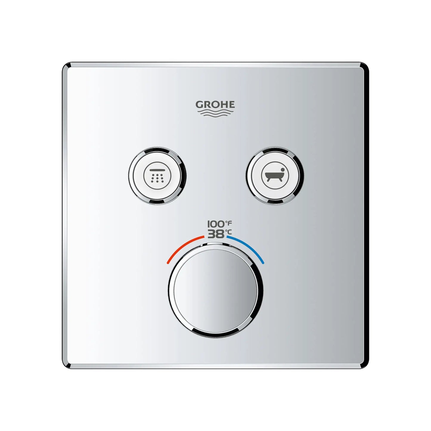 GROHE Grohtherm Dual Function Thermostatic Valve Trim - Chrome, 29141000