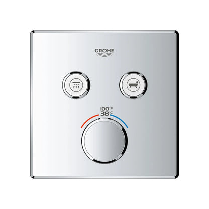 GROHE Grohtherm Dual Function Thermostatic Valve Trim - Chrome, 29141000