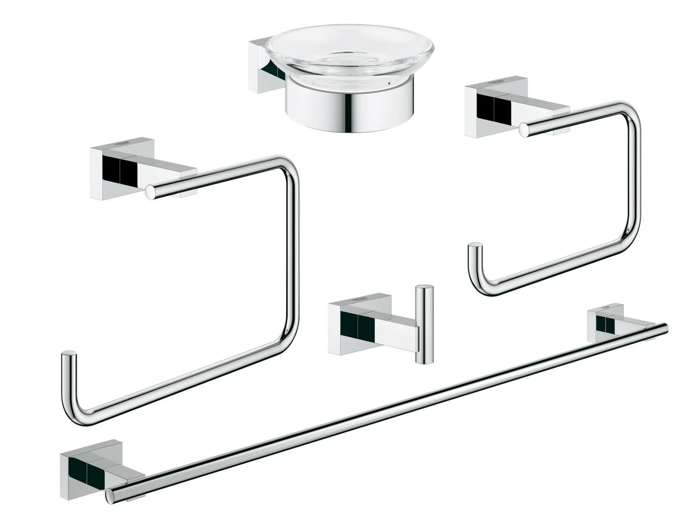 GROHE Essentials Cube 5-in-1 Accessory Set - Chrome, 40758001