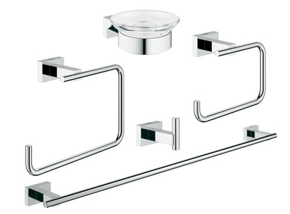GROHE Essentials Cube 5-in-1 Accessory Set - Chrome, 40758001
