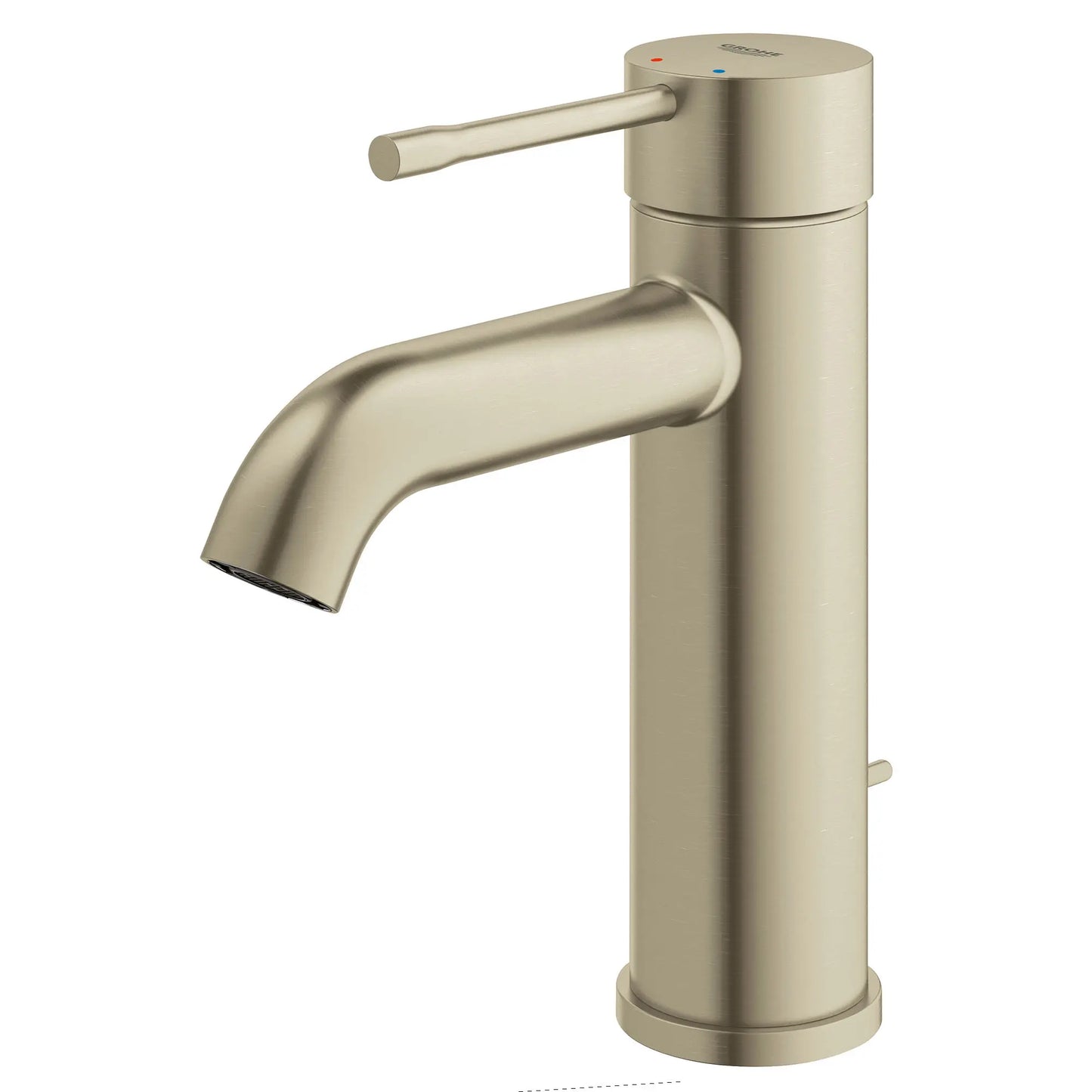 GROHE Essence New Single Hole Single-Handle S-Size Bathroom Faucet, 1.2 GPM - Brushed Nickel, 23592ENA