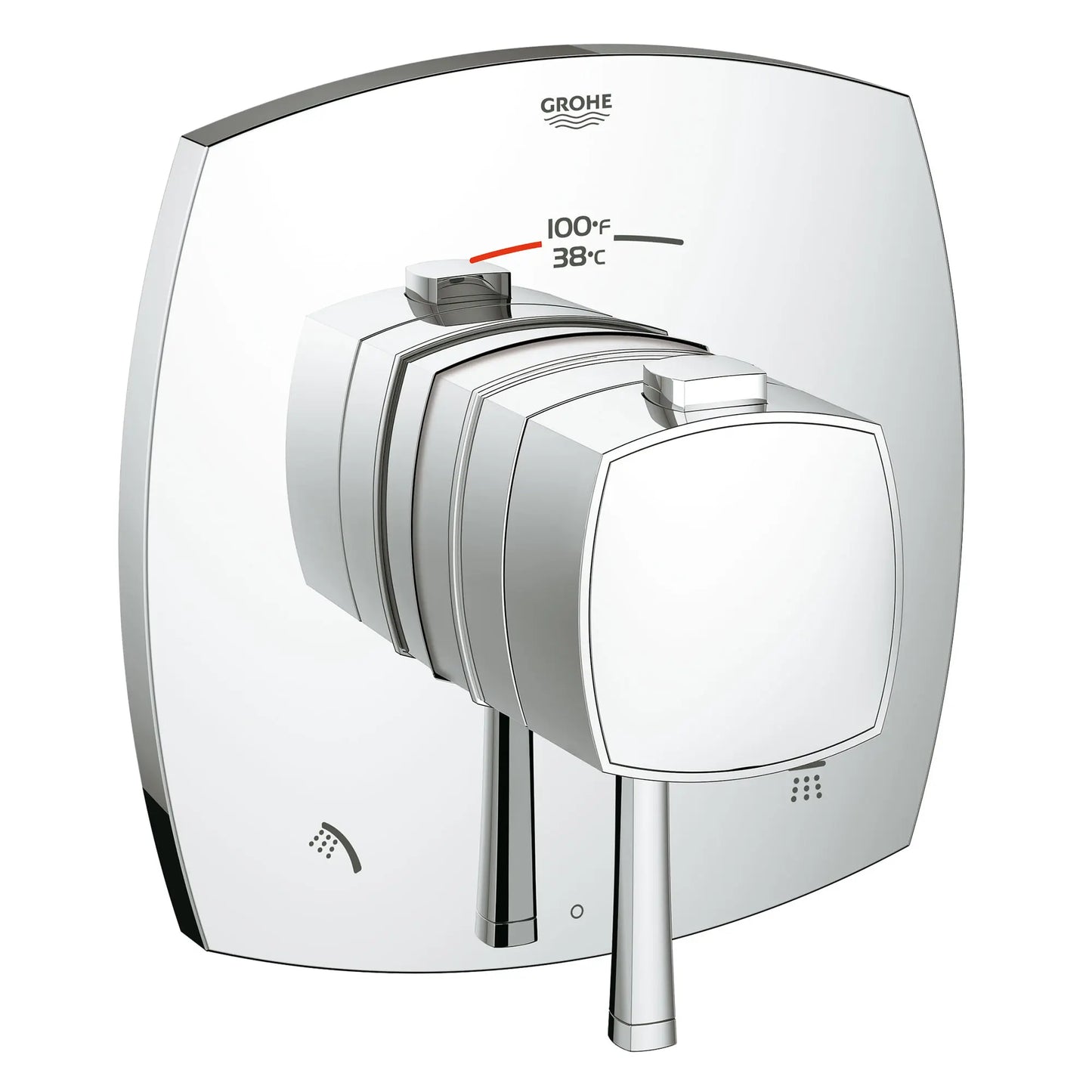 GROHE 19947000 Grandera Dual Function Thermostatic Valve Trim - Chrome