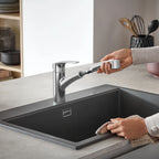 GROHE 30306DC1 Eurosmart Single-Handle Dual Spray Pull-Out Kitchen Faucet 1.75 gpm - Supersteel