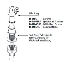 MOEN 164486NL Weymouth Side Spray Kit - Polished Nickel