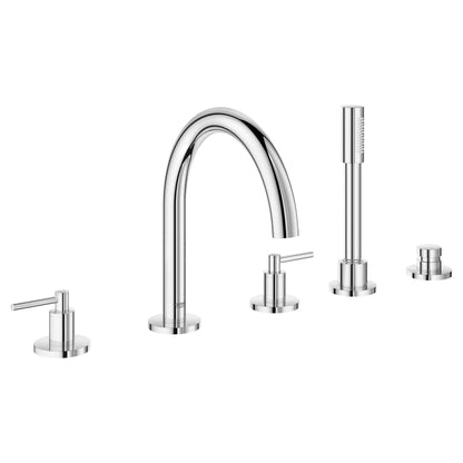 GROHE 25049003 Atrio New 5-Hole 2-Handle Deck Mount Roman Tub Faucet with 1.75 GPM Hand Shower - Chrome