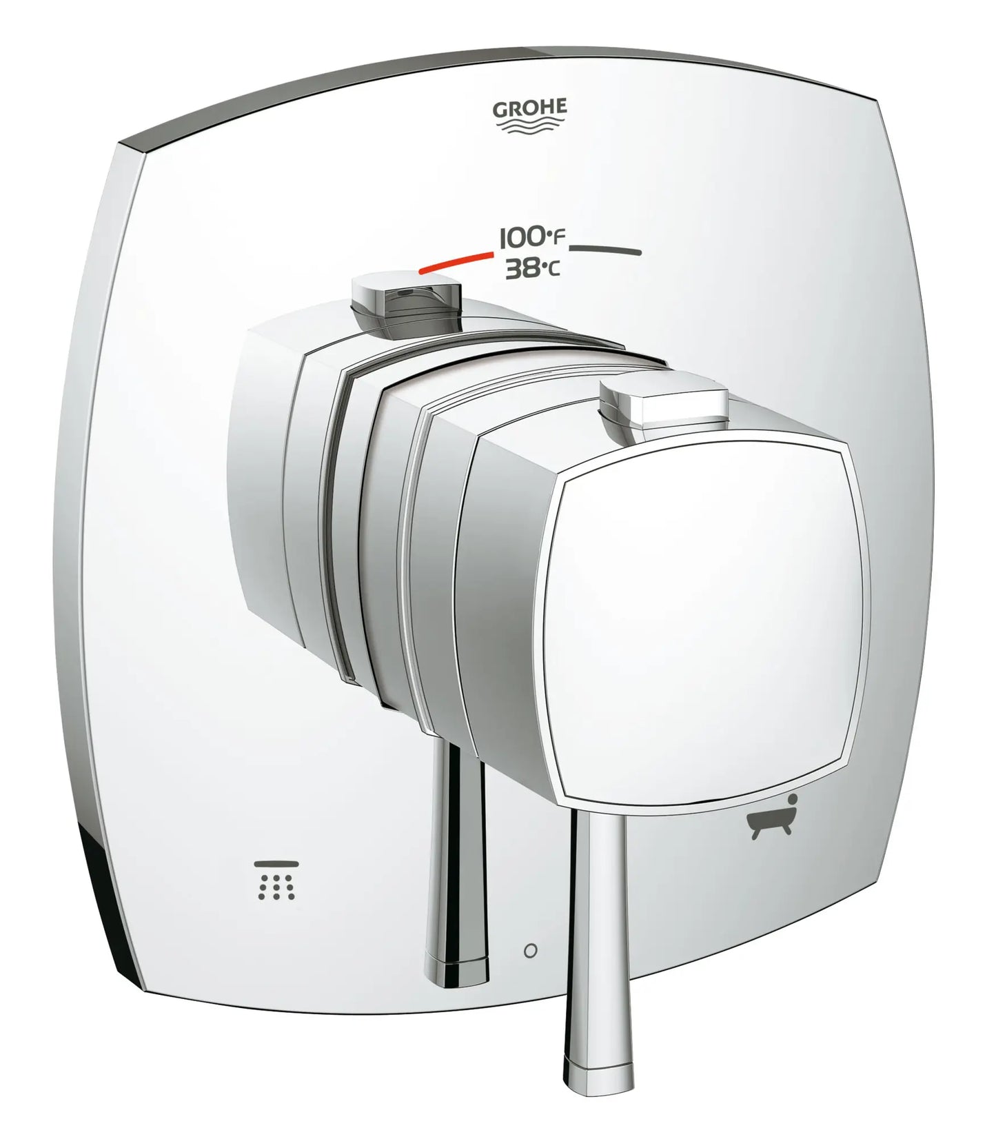 GROHE 19939000 Grandera Dual Function Thermostatic Valve Trim - Chrome