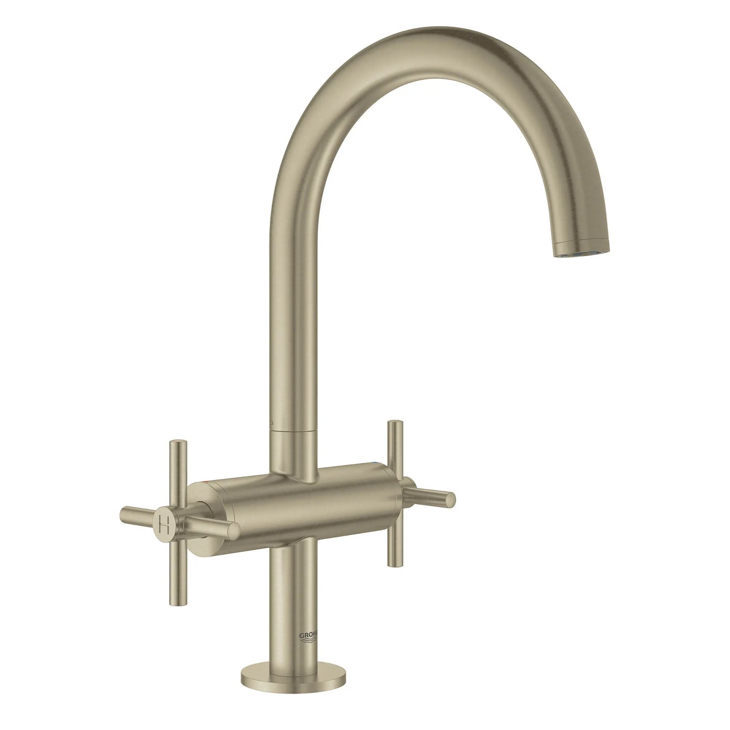 GROHE 21027EN3 Atrio New Single Hole Two-Handle L-Size Bathroom Faucet 1.2 GPM - Brushed Nickel