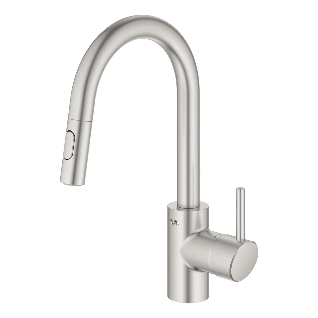 GROHE 31479DC1 Concetto Single-Handle Pull Down Prep Faucet 1.75 GPM - Supersteel