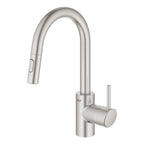 GROHE 31479DC1 Concetto Single-Handle Pull Down Prep Faucet 1.75 GPM - Supersteel