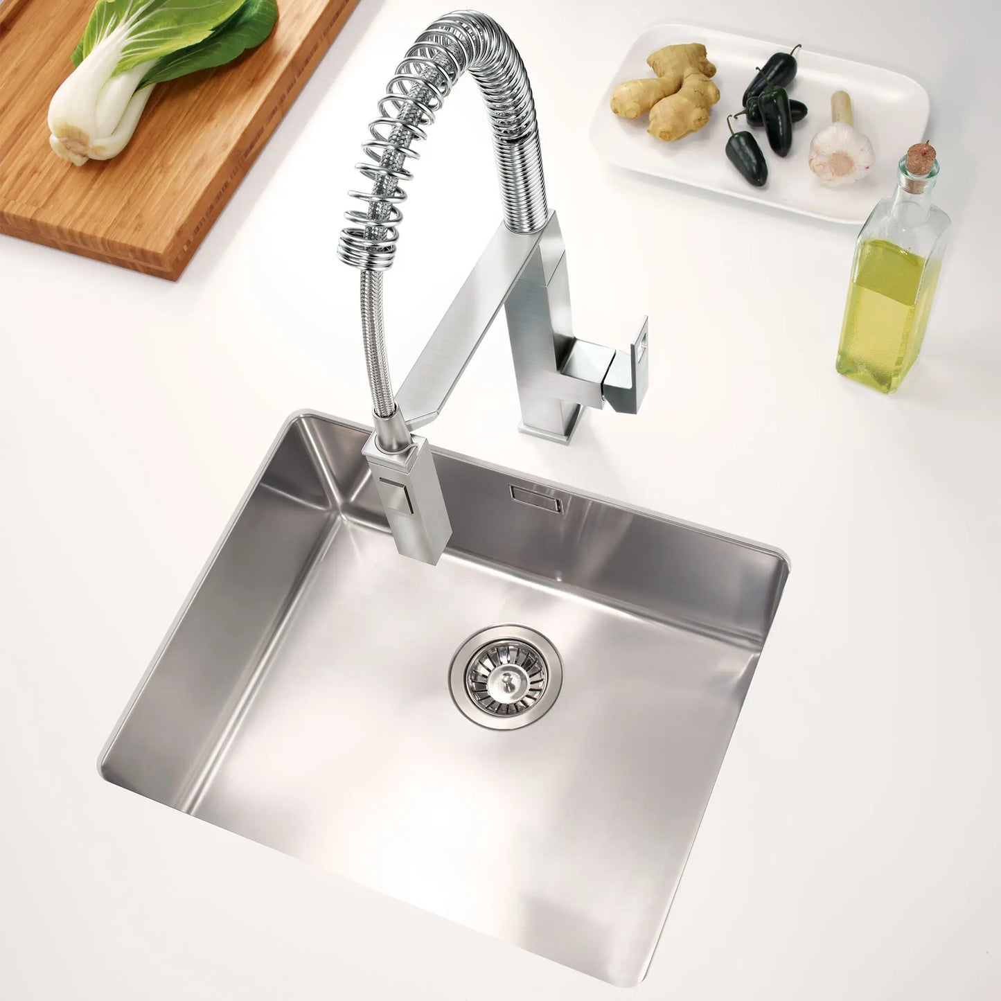 GROHE Eurocube Single-Handle Semi-Pro Dual Spray Kitchen Faucet 1.75 GPM - Supersteel, 31401DC0