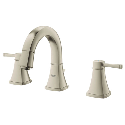 GROHE 20418ENA Grandera 8-inch Widespread 2-Handle S-Size Bathroom Faucet 1.2 GPM - Brushed Nickel