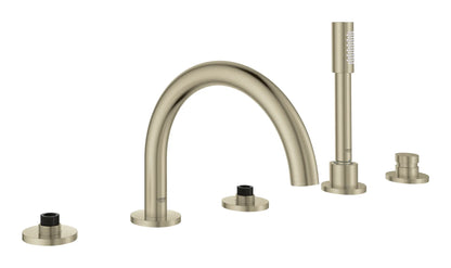 GROHE 25049EN3 Atrio New 5-Hole 2-Handle Deck Mount Roman Tub Faucet with 1.75 GPM Hand Shower - Brushed Nickel