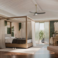 KICHLER 310560CPZ 60 Inch Mylo Ceiling Fan With Satin Etch Cased Opal Glass In Champagne Bronze With Jet Black Wood Blades