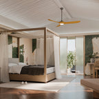 KICHLER 310570AVI 70 Inch Mylo Ceiling Fan With Satin Etch Cased Opal Glass In Anvil Iron With Honey Maple Wood Blades