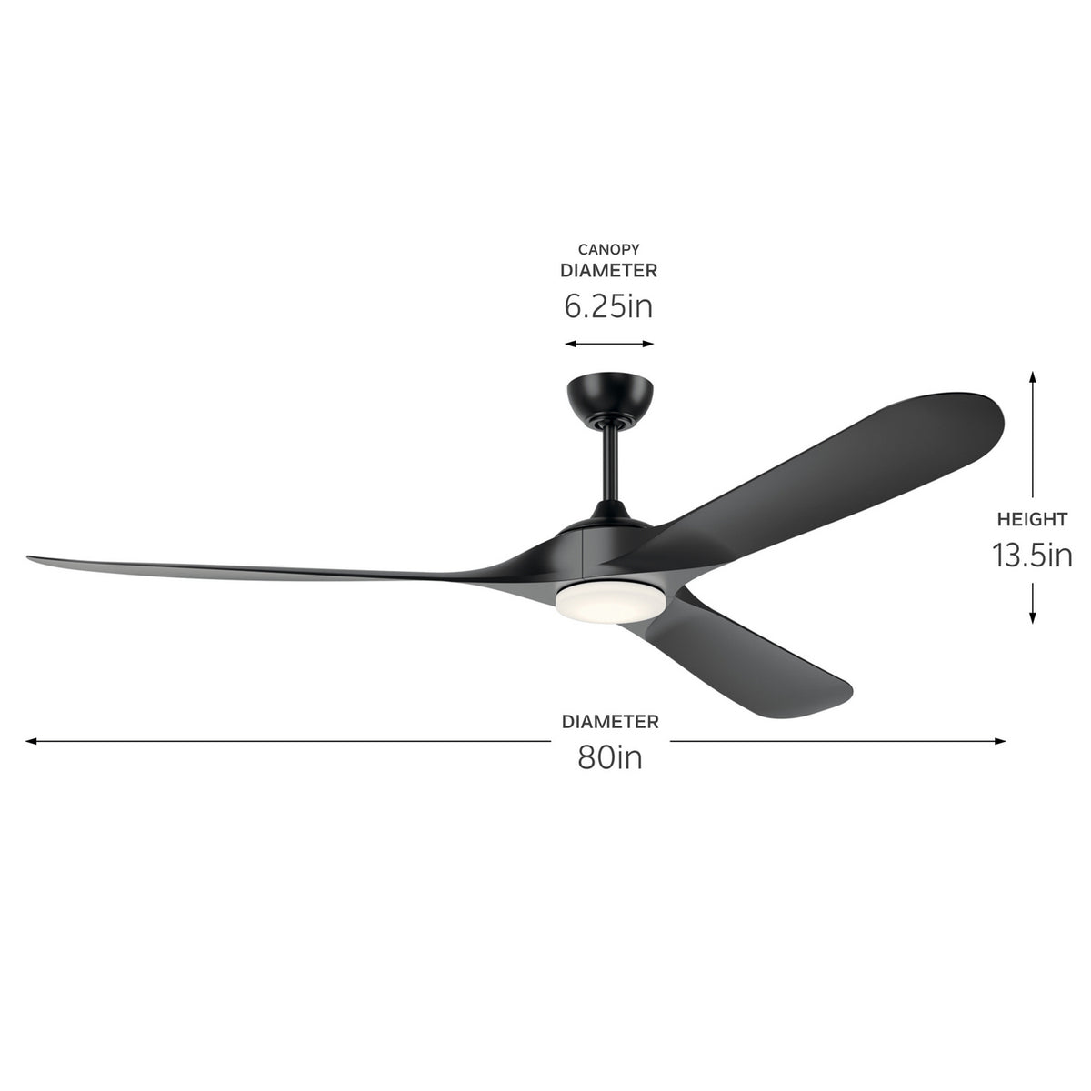 KICHLER 310680SBK 80 Inch Mylo Weather+ Ceiling Fan With Satin Etch Cased Opal Glass In Satin Black