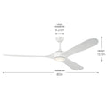 KICHLER 310680WH 80 Inch Mylo Weather+ Ceiling Fan With Satin Etch Cased Opal Glass In White