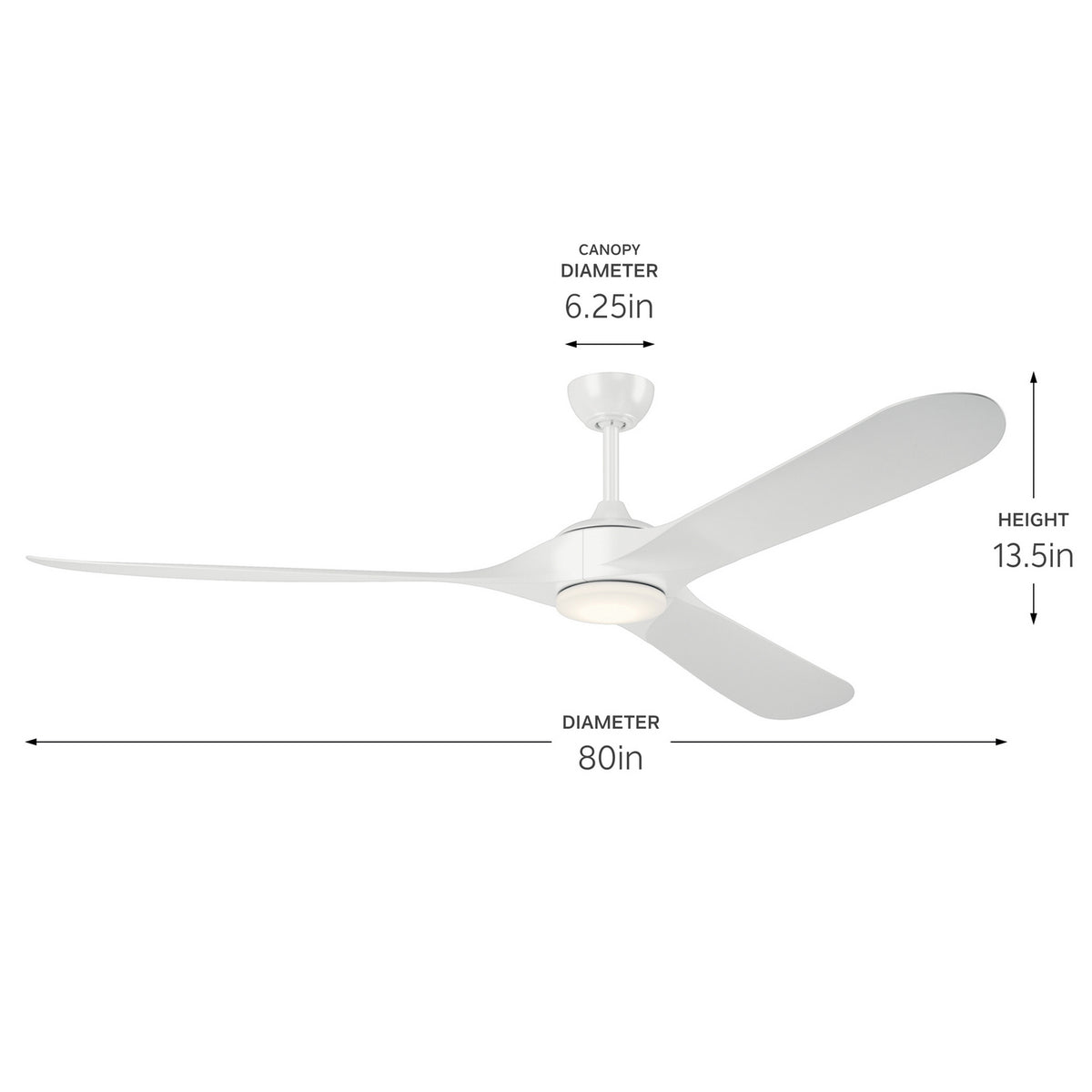 KICHLER 310680WH 80 Inch Mylo Weather+ Ceiling Fan With Satin Etch Cased Opal Glass In White
