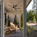 KICHLER 310765SBK 65 Inch Loa Ceiling Fan With Satin Etch Cased Opal Glass In Satin Black With Black Blades