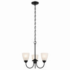 KICHLER 43637BK Jolie 3-Light Mini Chandelier With Satin Etched Glass In Black